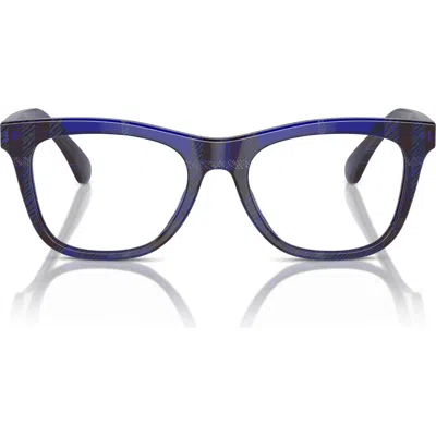 Burberry Kids'  47mm Square Optical Glasses In Blue