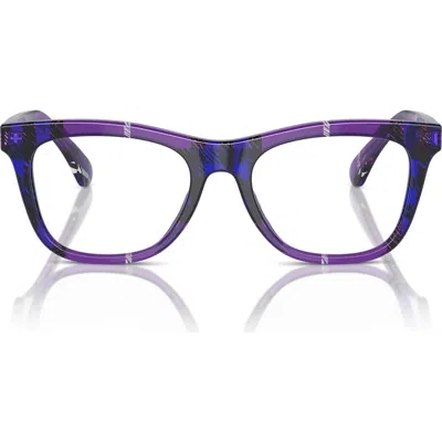 Burberry Kids'  47mm Square Optical Glasses In Purple