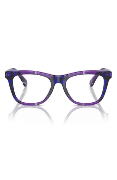Burberry Kids'  47mm Square Optical Glasses In Purple