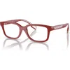 Burberry 48mm Rectangle Optical Glasses In Burgundy