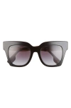 Burberry 49mm Cat Eye Sunglasses In Black/grey Gradient