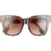 Burberry Kitty Be4364 396713 Butterfly Sunglasses In Check Brown/brown Gradient