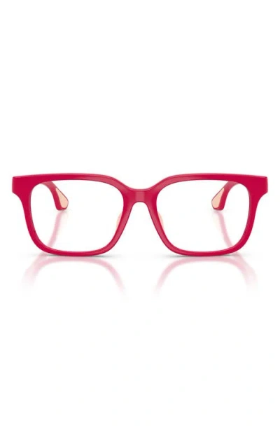 Burberry Kids'  49mm Rectangular Optical Glasses In Red
