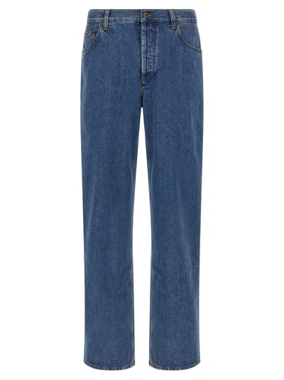 Burberry Harloe Straight Hem Mid Rise Jeans In Blue