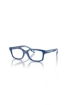 Burberry 50mm Rectangle Optical Glasses In Blue