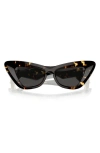 Burberry Beveled Acetate & Plastic Cat-eye Sunglasses In Dk Havana