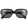 Burberry 51mm Rectangular Sunglasses In Black/dark Grey
