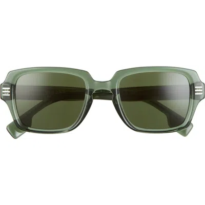 Burberry 51mm Rectangular Sunglasses In Green/dark Green