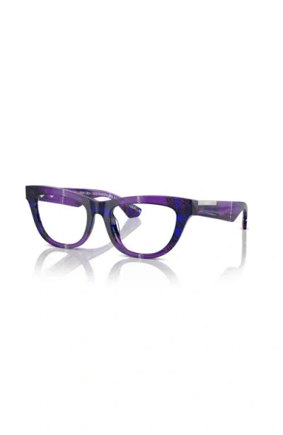 Burberry 52mm Rectangle Optical Glasses In Purple