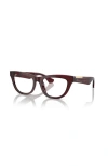 Burberry 52mm Rectangle Optical Glasses In Red