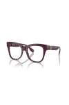 Burberry 52mm Square Optical Glasses In Burgundy