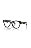 Burberry 53mm Round Optical Glasses In Black