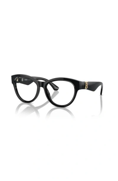 Burberry 53mm Round Optical Glasses In Black