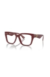 Burberry 53mm Square Optical Glasses In Red