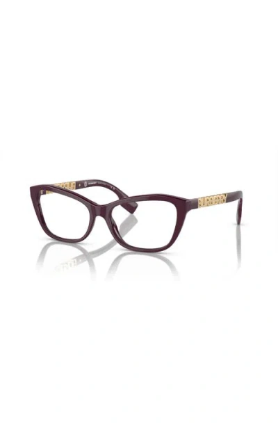 Burberry 54mm Cat Eye Optical Glasses In Burgundy