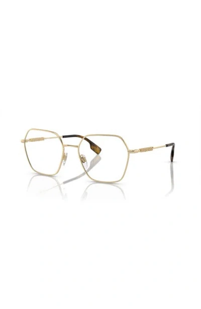Burberry 54mm Irregular Optical Glasses In Gold