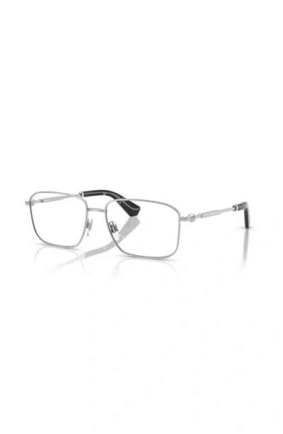 Burberry 54mm Rectangle Optical Glasses In Metallic