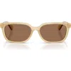 Burberry 54mm Rectangular Sunglasses In Brown