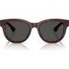 Burberry 54mm Round Sunglasses In Matte Red