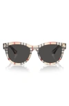 Burberry 54mm Round Sunglasses In Rubber Gunmetal