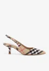 Burberry 55 Signature Check Slingback Pumps In Multi