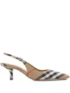 Burberry Slingback Pumps Birdie Check Women In Neutrals