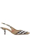 Burberry Slingback Pumps Birdie Check Women In Neutrals