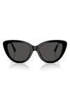 Burberry Be4457f Cat Eye Acetate Sunglasses In Black/dark Grey