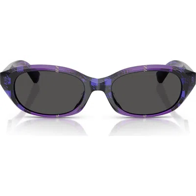 Burberry 55mm Oval Sunglasses In Dark Grey