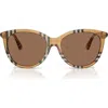 Burberry Be4455f Round Acetate Sunglasses In Dark Brown