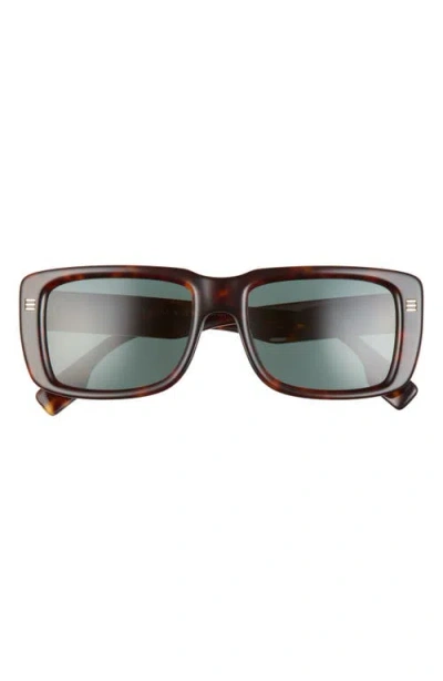 Burberry 55mm Rectangular Sunglasses In Tortoise/dark Green