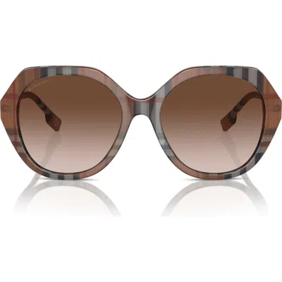 Burberry 55mm Round Sunglasses In Brown Gradient