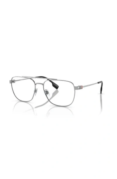 Burberry 55mm Square Optical Glasses In Silver