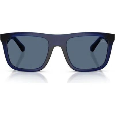 Burberry 55mm Square Sunglasses In Blue/dark Blue