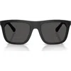Burberry 55mm Square Sunglasses In Matte Black/dark Grey