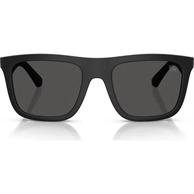 Burberry 55mm Square Sunglasses In Matte Black/dark Grey