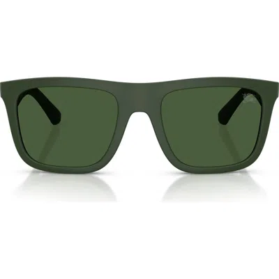 Burberry 55mm Square Sunglasses In Matte Green/dark Green