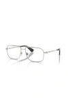 Burberry 56mm Rectangle Optical Glasses In Pattern