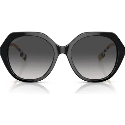 Burberry 57mm Irregular Sunglasses In Black