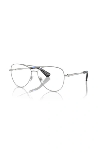 Burberry 57mm Pilot Optical Glasses In Metallic