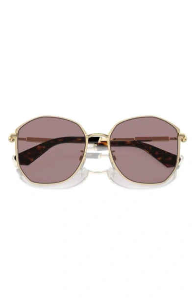Burberry 57mm Round Sunglasses In Gold