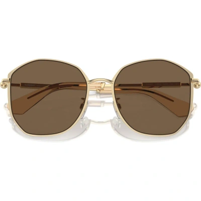 Burberry 57mm Round Sunglasses In Light Gold