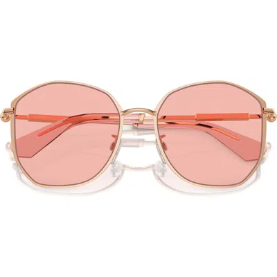 Burberry 57mm Round Sunglasses In Pink Gold