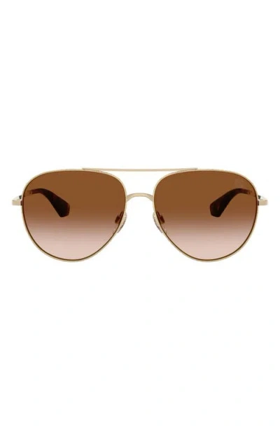 Burberry 59mm Pilot Sunglasses In Gold