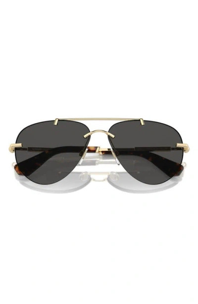 Burberry 60mm Pilot Sunglasses In Light Gold