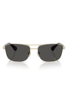 Burberry 60mm Rectangular Sunglasses In Silver