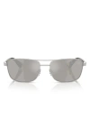 Burberry 60mm Rectangular Sunglasses In Gray