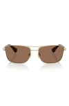Burberry 60mm Rectangular Sunglasses In Light Gold/dark Brown