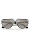 Burberry 61mm Irregular Sunglasses In Silver