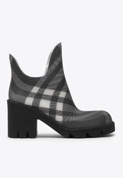 BURBERRY 65 CHECKED PLATFORM ANKLE BOOTS